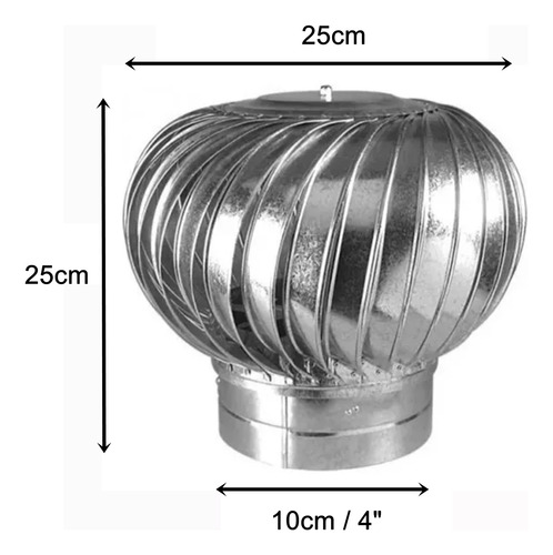 Extractor Eólico 4 Pulgadas 10 Cms Ventilación Galpon Taller