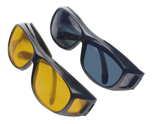 Par Lentes Gafas Sol Polarizados + Vision Nocturna Manejar Lente Ab