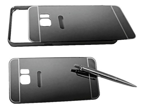 Samsung Galaxy S6 Edge Plus Bumper Con Tapa Tipo Espejo Gris