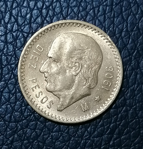 Moneda De Oro, Hidalgo De Oro Año 1908 (Usado)
