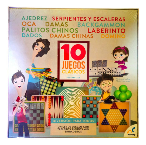 10 Juegos Clasicos Set Familiar - Novelty Juegos De Mesa (Usado)