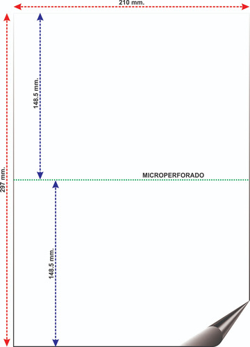 A4 Troqueladas Al Medio Recibo De Sueldo Para Laser/inkjet