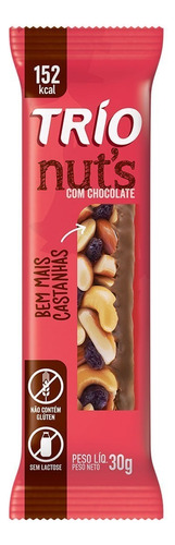 Trio Barra Nuts Castanha C/ Chocolate C/12