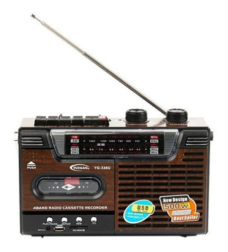 Radio Cassette Vintage Am/fm Mp3 Sd Usb 220v O Pilas Retro 