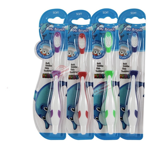 Set 4 Pcs Cepillo Dental Para Niños Forma Animalitos 1103