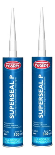 Pack 2 Sellador De Poliuretano Fester Superseal P 300ml Gris