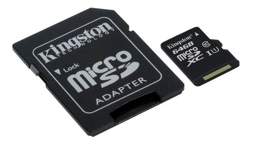 Tarjeta de memoria Kingston SDC10 con adaptador SD 64GB