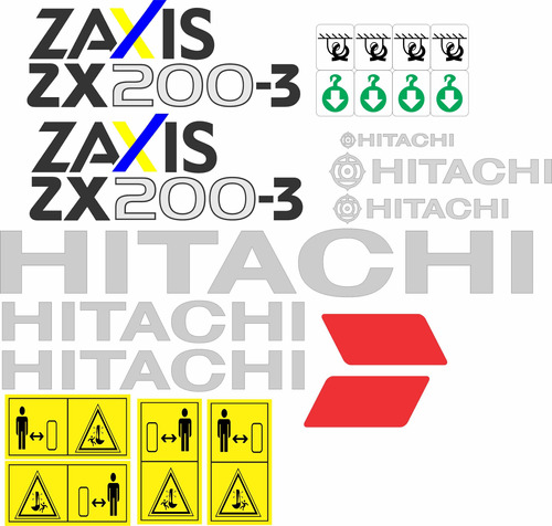 Calcomanías Excavadora Hitachi Zaxis Zx 200 Stickers Adhesi