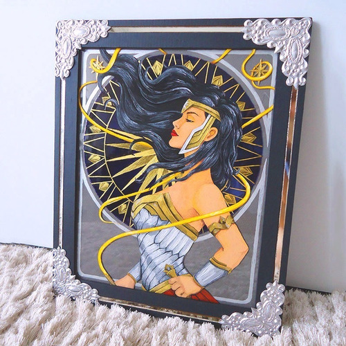 Pintura Em Vidro Inspirado Na Mulher Maravilha Wonder Woman