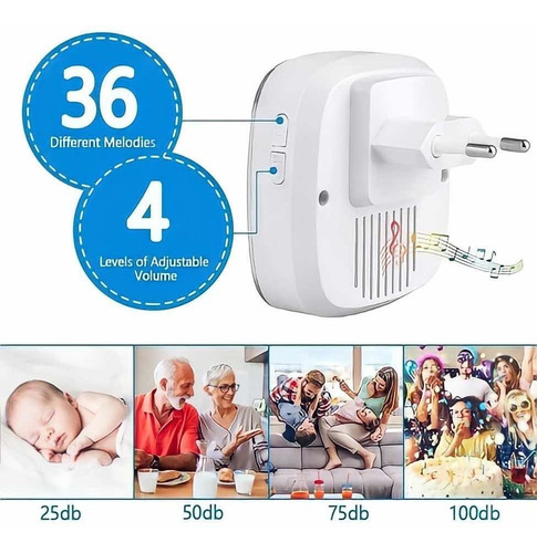 Imagen 6 de 6 de Timbre Inalámbrico 300m Bluetooth Para Exteriores E Interi