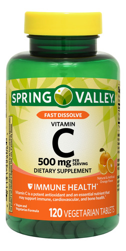 Vitamin C 500 Mg 120 Tabletas Spring Valley Sabor A