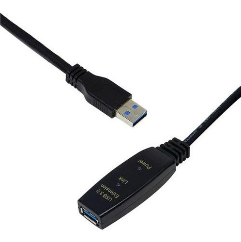 Cabo Extensor Usb 3.0 Versão 3.0 Ativo 10 Metros Para Webcam Cor Preto