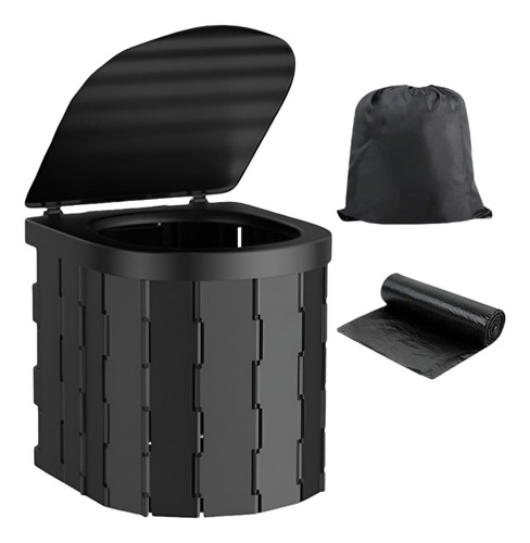 Inodoro Portátil Para Acampar, Inodoro Plegable Para Negro