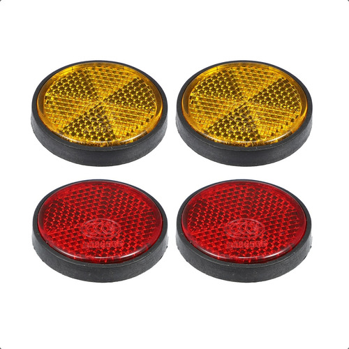 Kit 4 Reflectantes Para Moto Redondos Reglamentarios Rt 