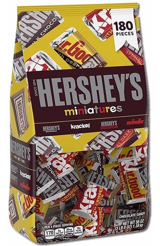 Chocolates Hershey´s Miniaturas Bolsa X 1.58 Kilos 180 Unds