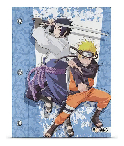 Carpeta Mooving Escolar Cordon Dos Tapas Nº3 Naruto Color Negro