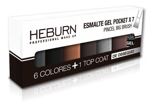 Heburn Set X7 Esmalte Gel Pocket 02 Color Uñas Manicuría