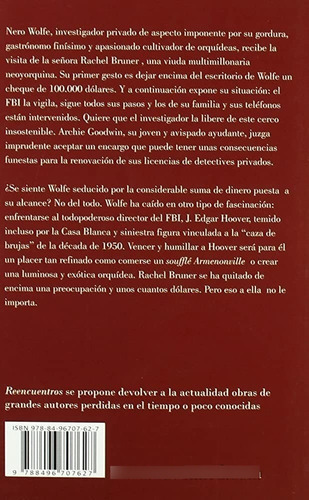 Nero Wolfe Contra El Fbi **promo**: Col. Reencuentros - Traduccion De F. Ballester - De La Indig, De Rex Stout. Editorial Navona Editorial, Tapa Blanda, Edición 1 En Español