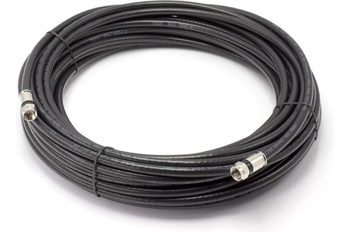 Imagen 1 de 1 de Cable Coaxial Negro Rg6 15 Mts Alta Calidad + Conectores