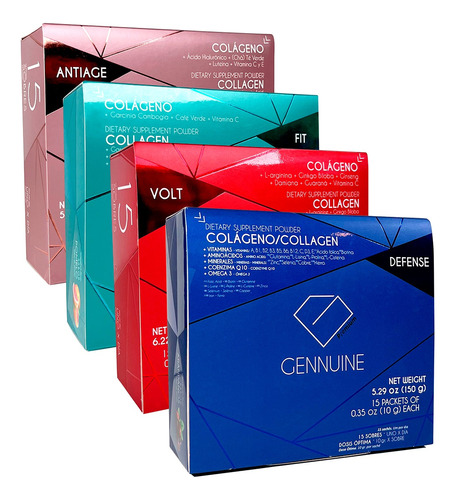 Línea Colageno Premium | 1antiage + 1fit + 1volt + 1defense 