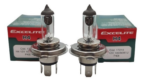 ´par Lampada H4 100w 90w 12v Rallye Original Excelite Atacad