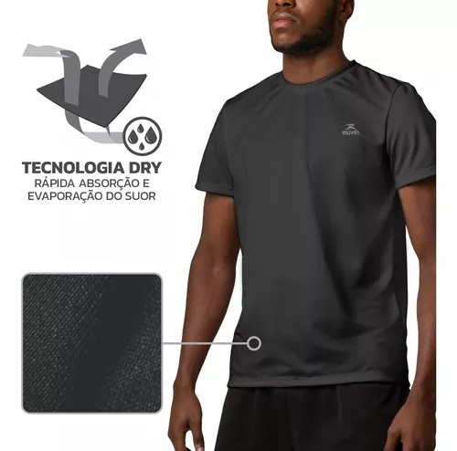 Kit 3 Camisetas Dry Fit Uv50 Muvin Masculina - Academia