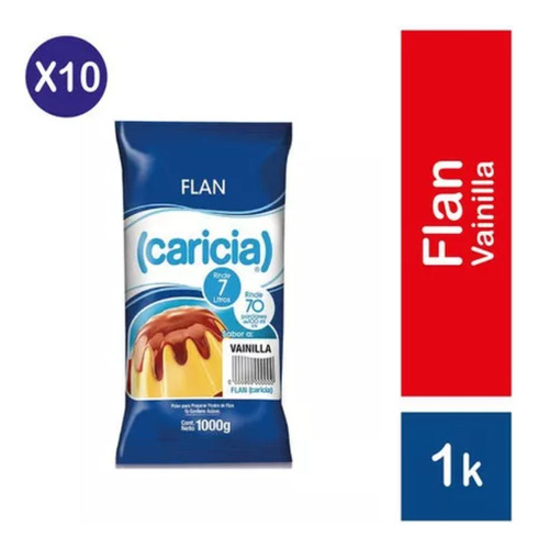 Pack 10 - Caricia Flan Vainilla 1kg