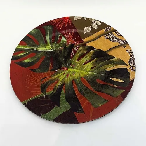 Plato Base Rd 33cm Hojas Terracota