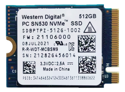 Unidad De Estado Sólido Ssd Wd Sn530 De 512gb M.2 2230 Nvme