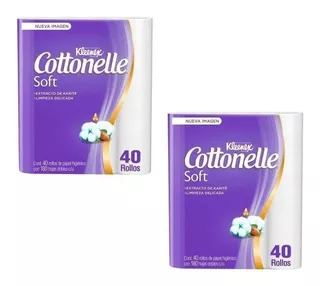Papel Higiénico Kleenex Cottonelle Soft Care Con 80 Rollos