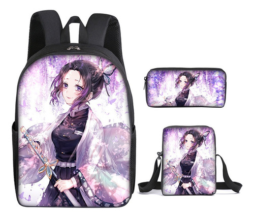 3 Piezas Mochila Demon Slayer Kamado Nezuko Bolsa De Almu 26