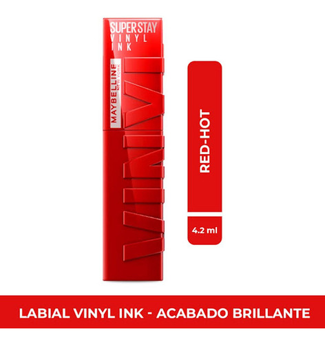 Labial Maybelline Super Stay Vinyl Ink Red-hot X 4.2 Ml
