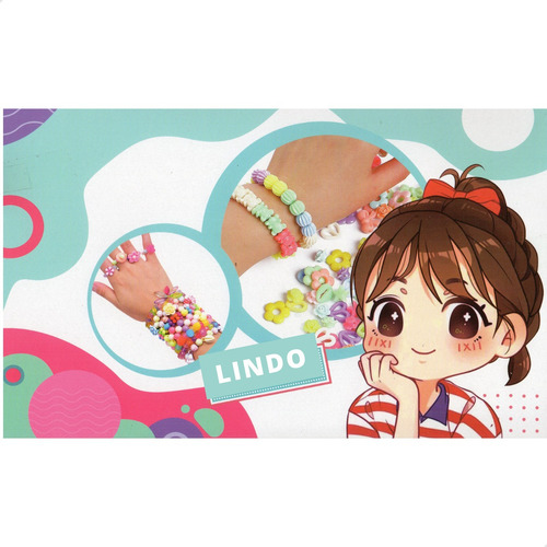 Kit Bandeja Com 122 Miçangas Coloridas Para Pulseiras, Anéis