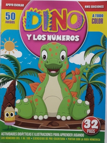 Revista Infantil Dino Y Los Números- 50 Juegos A Todo Color