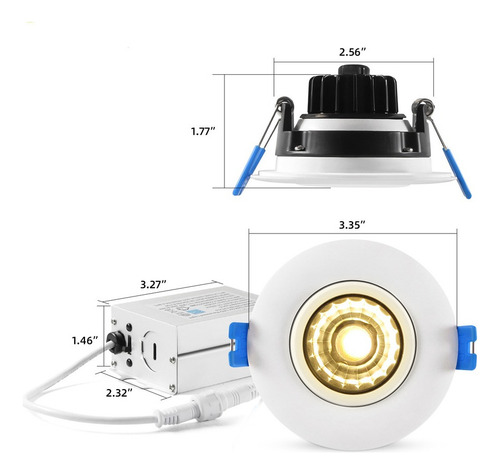 Luces De Ducha De 9 W, Focos De Techo Incrustados Blancos De
