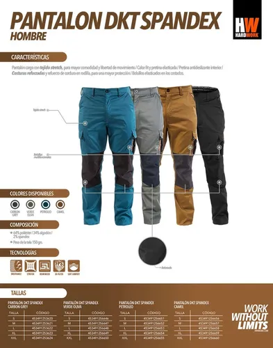 Pantalon Hw Dakota Spandex Cargo Petroleo