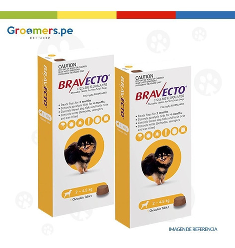 Bravecto 112.5mg (2-4.5 Kg) X 2 Unidades