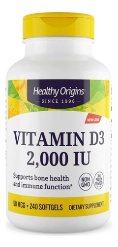 Vitamina D3 2000 UI 240 cápsulas blandas Healthy Origins
