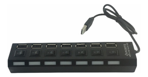 Multipuertos Usb Hi-speed 7 Puertos 2.0 Interruptores Led 