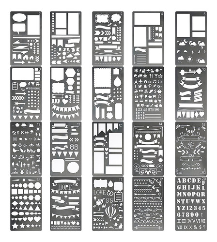 Set De 20 Plantillas Artesanales Para Pintura, Patrones