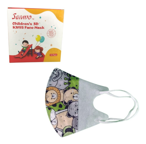 Cubrebocas Kn95 3d Infantil Sanwo Niña Niño Certificado 50pz