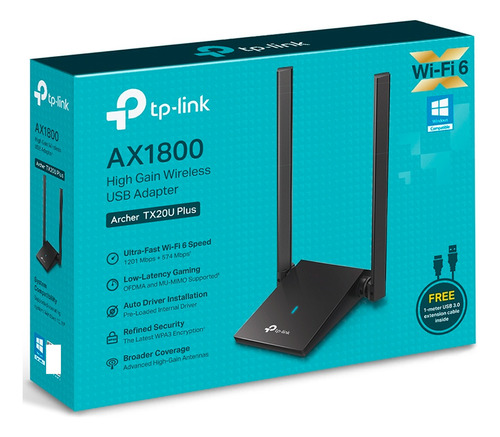 Receptor Wifi 6 Archer Tx20u Plus Usb 3.0 Ax1800 Tp Link