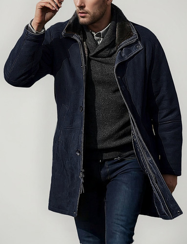 Chaqueta Con Cremallera Simple De Longitud Media Para Hombre