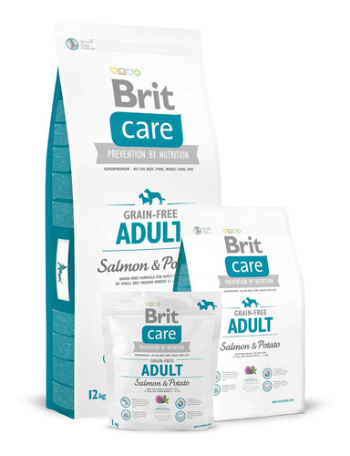 Brit Care Grain Free Adulto Salmon Y Papa 12kg Con Regalo