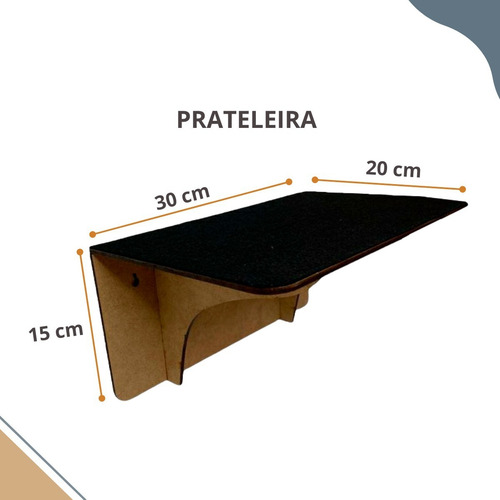 Kit Acessorios Gatos 9 Peças Mdf C/ Carpete Playground Gato Cor Mdf Com Carpete