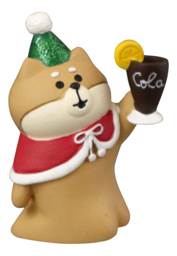 6 Estatua Navideña En Miniatura, Figura De Animal, Shiba