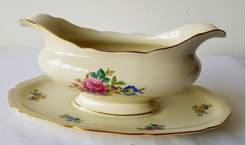 Salsera Con Presentoire Porcelana Alemana Hutschenreuther