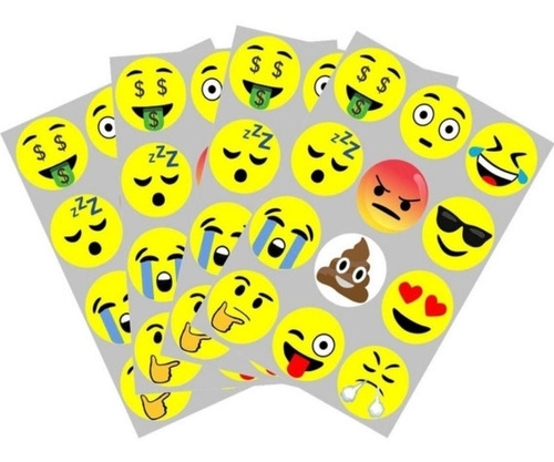 Imã P/ Lousa Magnética Geladeira Emoji 12 Unids Sortidas Cor Amarelo
