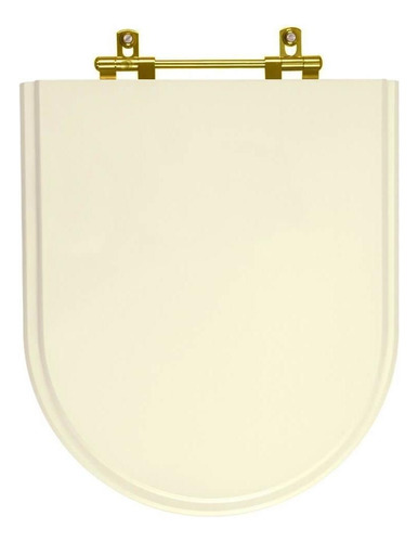 Assento Sanitário Carrara Creme Com Ferragem Dourada