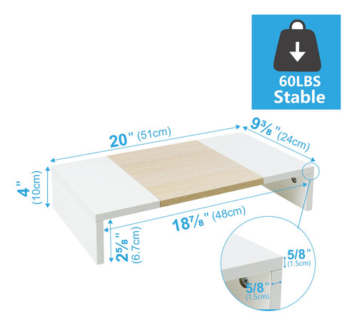 Soporte Para Monitor Teamix Wood Con Almacenamiento De 20 Pu